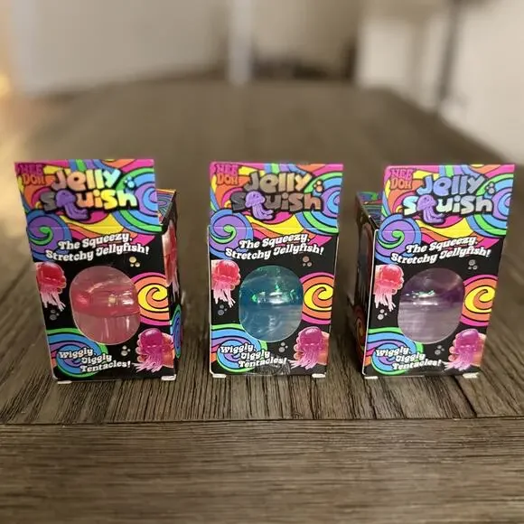 Schylling NeeDoh Jellysquish Jelly Fish Novelty Sensory Fidget Stress Relief Toy - Picture 8 of 14